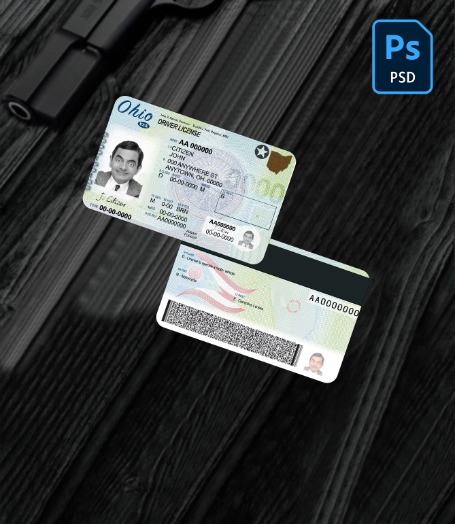 USA Ohio state driving license PSD